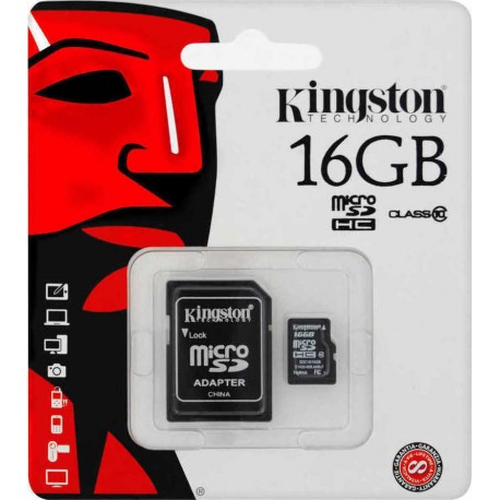Κάρτα Μνήμης MicroSD HC 16GB Kingston Class 10 με SD Adapter