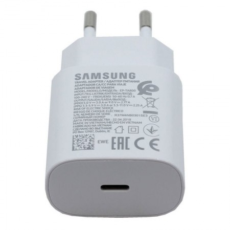 Γνήσιος Φορτιστής Fast charge Samsung Galaxy Note 10/10+ EP-TA800EWE άσπρος (Bulk) , GH44-03055A