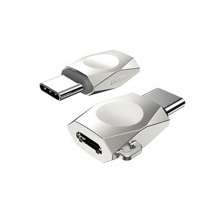 Αντάπτορας Hoco UA8 Micro Usb (Θηλυκό) σε USB-C (Αρσενικό) Ασημί