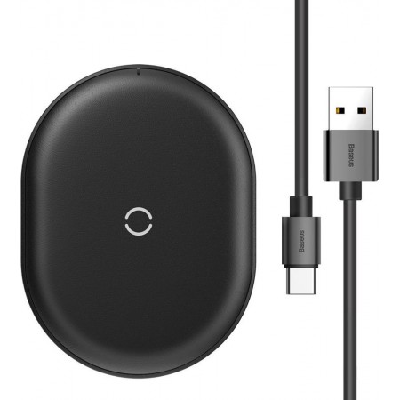 Ασύρματος φορτιστής Qi Baseus Cobble Wireless Charger 15W + USB/USB Typ C 1m cable (WXYS-01) - Μαύρο