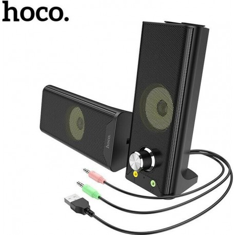 Hoco DS32 Ηχεία Υπολογιστή 2.0 με RGB Φωτισμό σε Μαύρο Χρώμα