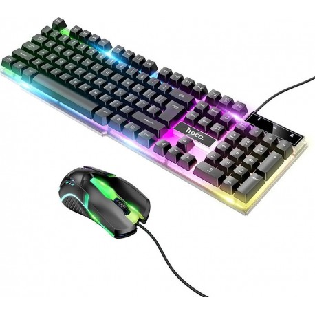 Σετ Gaming Πληκτρολόγιο με RGB φωτισμό & Ποντίκι (Αγγλικό US) Hoco GM11 Terrific Glowing