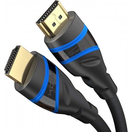 Πιστοποιημένο καλώδιο HDMI 2.1 KabelDirekt - 2m (48Gbps) Blue/Black