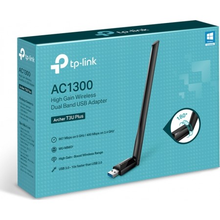 Ασύρματος USB Αντάπτορας Δικτύου με Αποσπώμενη Κεραία 1300Mbps TP-LINK Archer T3U Plus v1