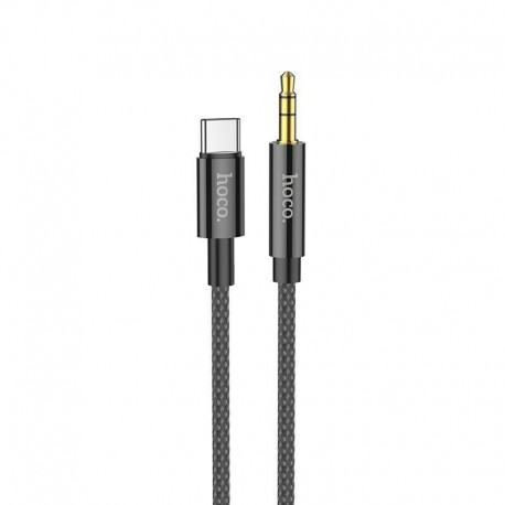Καλώδιο σύνδεσης Ήχου Hoco UPA19 Braided USB-C Αρσενικό σε 3.5mm Αρσενικό 1m Μαύρο