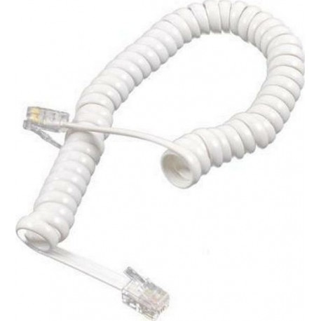 Τηλεφωνικό Καλώδιο Σπιράλ RJ9 2m Λευκό (68256)